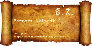 Bernert Kristóf névjegykártya